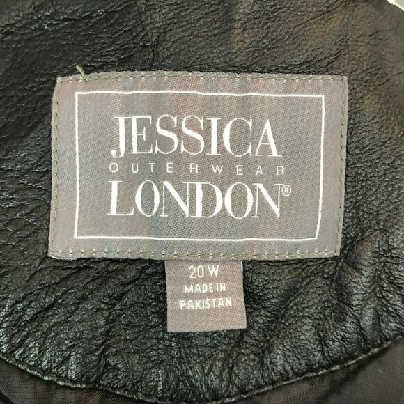 Genuine Leather Jessica London 20W Womens Black Blazer Sleek & Classic Design - Picture 2 of 11